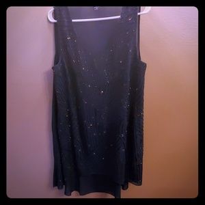 🤑sale🤑Midnight velvet sequined high low top